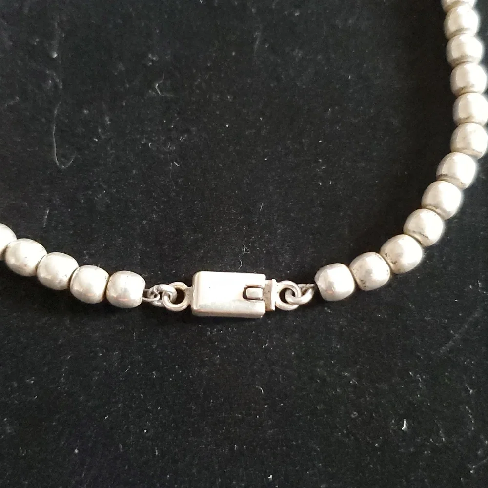 Mexico 925 sterling silver large bead ball necklace , 44.5 grms - Picture 6 of 13